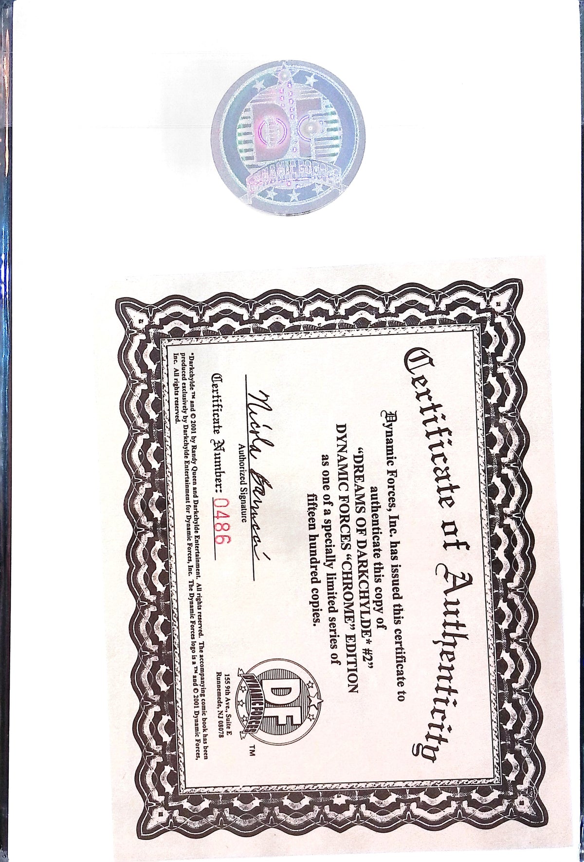 Dreams of the Darkchylde #2 (2000) DF Chrome Variant w/ COA