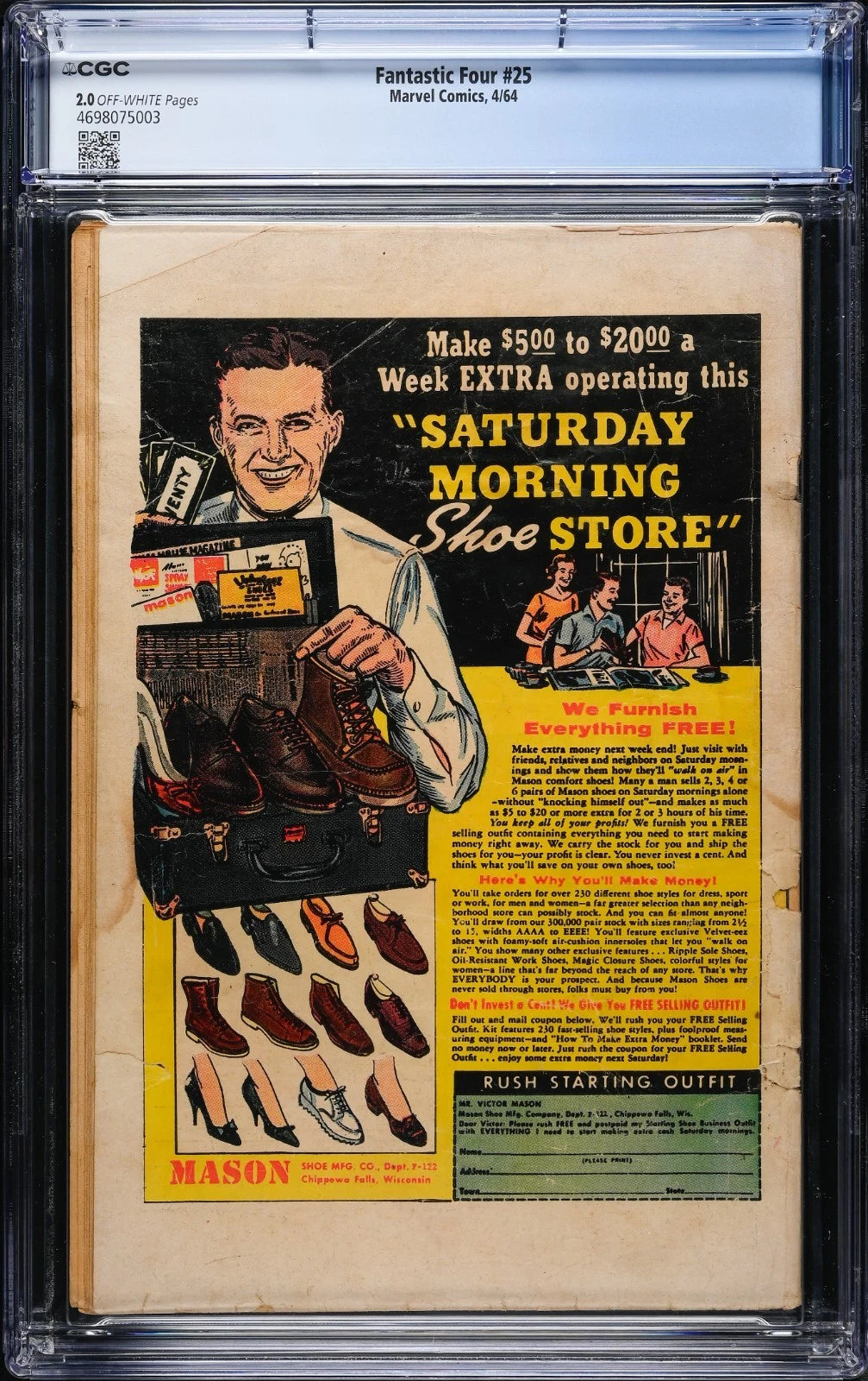 Fantastic Four #25 (Marvel, April 1964), CGC 2.0